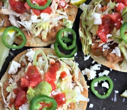 Rotisserie Chicken and Bean Tostadas