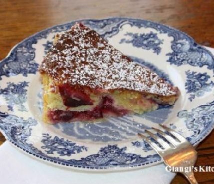 Almond Plum Cake with Creme Fraiche