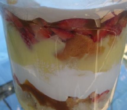 Caramel Almond Berry Trifle