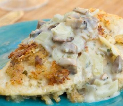 Chicken Cordon Bleu with Mushroom Sauce