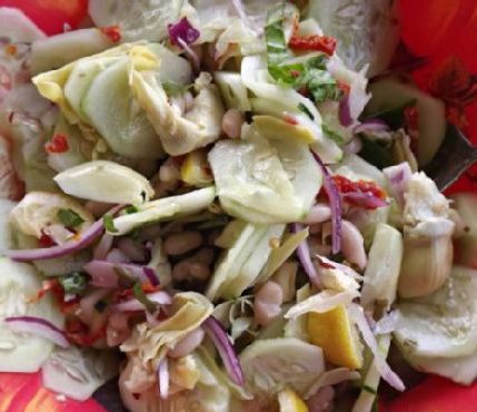 Cucumber and Cannellini Bean Side Salad