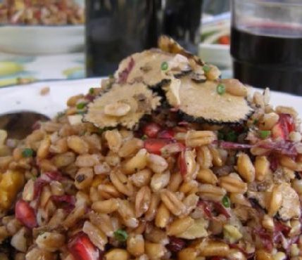 Fall Farro Salad with Pomegranate, Walnut & Truffles