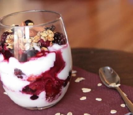 Mixed Berry Yogurt with Almonds