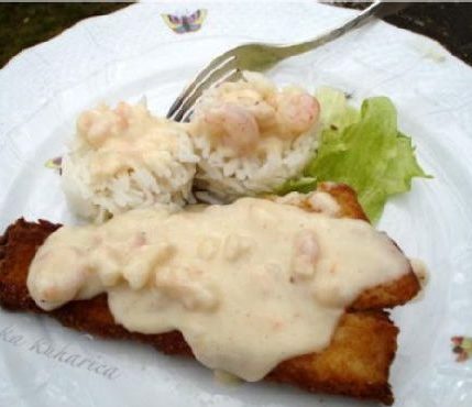 Perch Fillets With Shrimp and Vermouth Sauce