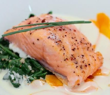 Salmon Confit with Lemongrass Sauce