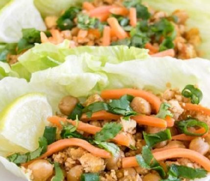 Tofu Chickpeas Lettuce Wraps