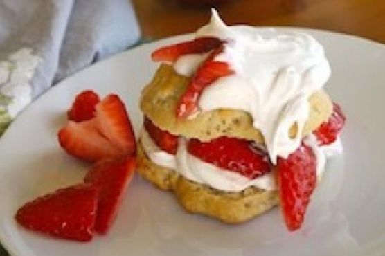 Vegan Strawberry Shortcake served with Vegan Whipped Cream