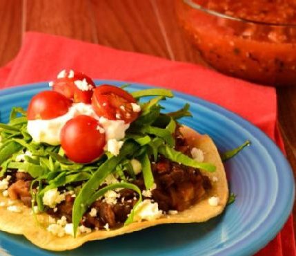 Vegetarian Tostadas with Spicy Black Beans (Gluten Free)