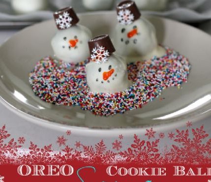 Oreo Cookie Balls – Snowman