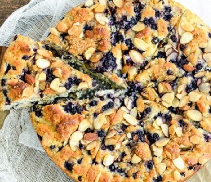 Gluten Free Almond Blueberry Coffee Cake