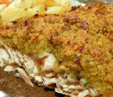 Crispy Panko and Herb Crusted Salmon