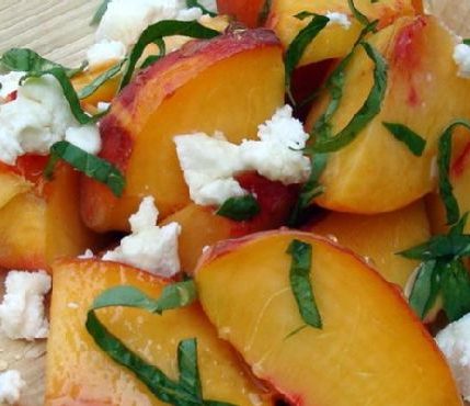 Fresh Peach with Goat Cheese Side Salad