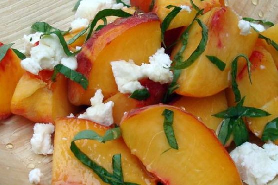 Fresh Peach with Goat Cheese Side Salad