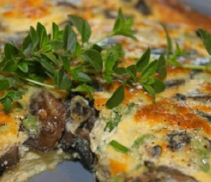 Frittata with Mushrooms, Thyme and Parmigiano Cheese