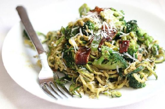 Pesto Zucchini Spaghetti