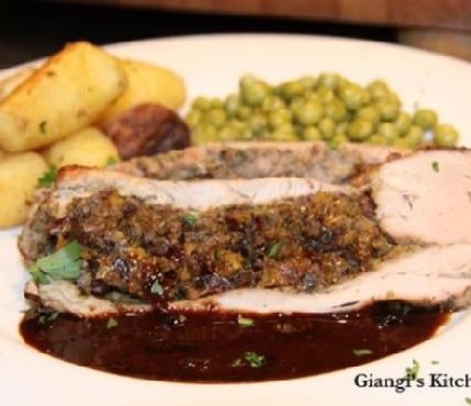 Stuffed Pork Tenderloin with Marsala-Port Sauce