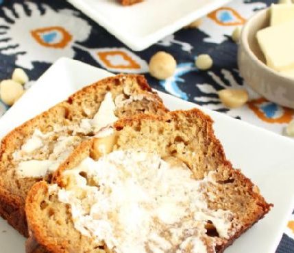 White Chocolate Macadamia Banana Bread